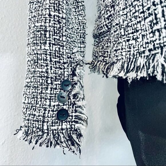 SilkLand Tweed Raw Hinge Blazer Petite - Picture 6 of 10